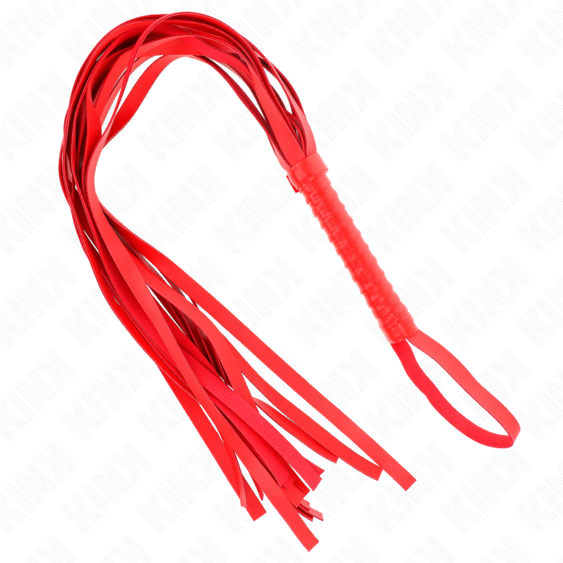 KINK - ROTE PEITSCHE MIT KURZEM GRIFF UND LANGEM SCHWEIF 70 CM