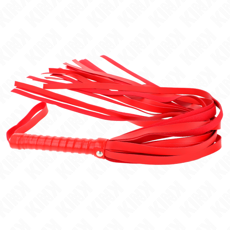 KINK - ROTE PEITSCHE MIT KURZEM GRIFF UND LANGEM SCHWEIF 70 CM