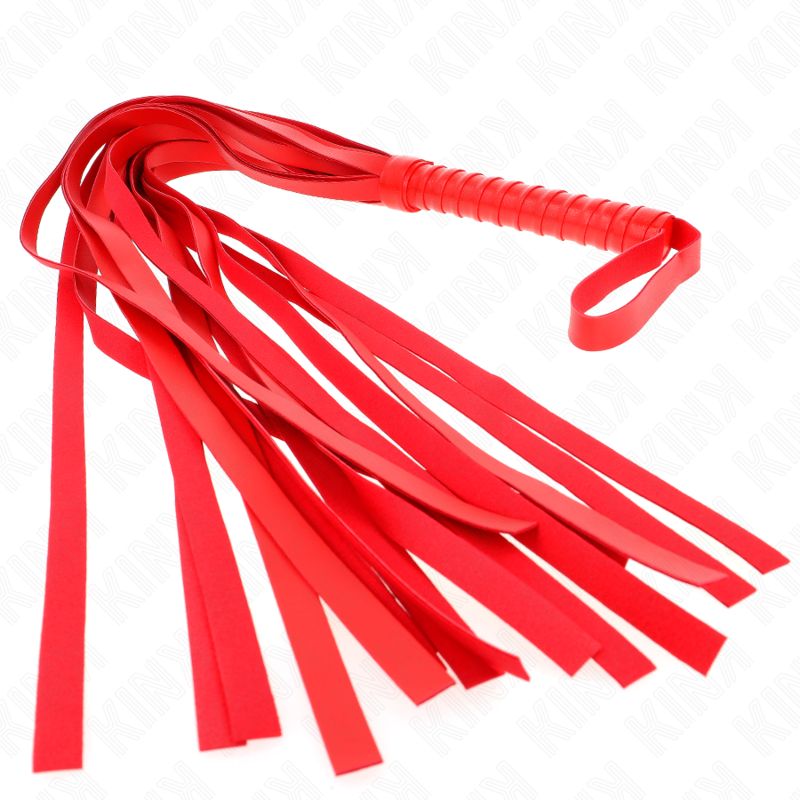 KINK - ROTE PEITSCHE MIT KURZEM GRIFF UND LANGEM SCHWEIF 70 CM