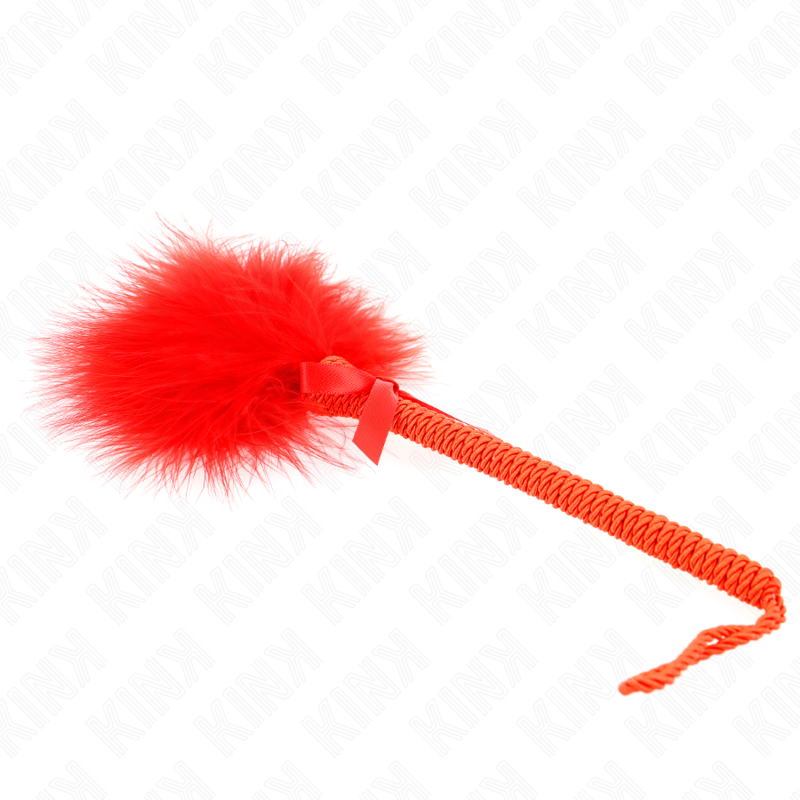 KINK - NYLONSEIL-ZAUBERSTAB MIT KITZELL-FEDERN UND ROTER SCHLEIFE 25 CM