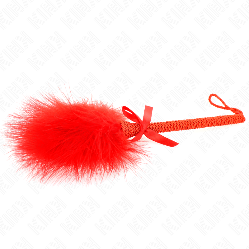 KINK - NYLONSEIL-ZAUBERSTAB MIT KITZELL-FEDERN UND ROTER SCHLEIFE 25 CM