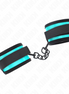KINK - HOOK AND LOOP NYLON BIND WRIST RESTRAINTS BLACK-BLUE ADJUSTABLE 18-32 CM X 5 CM