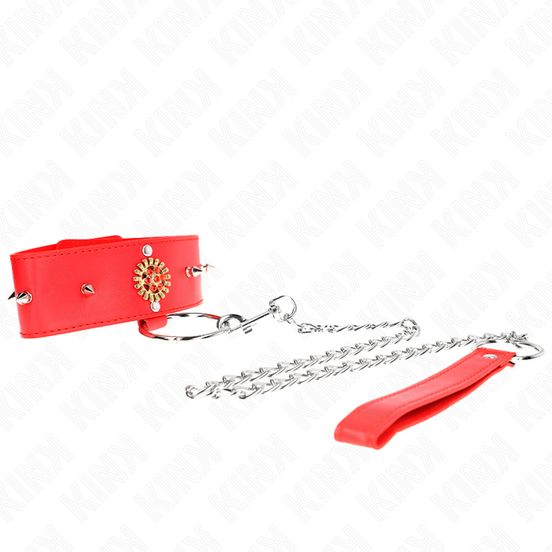 KINK – ROTE DIAMANTENHALSKETTE MIT GÜRTEL 65 CM VERSTELLBAR 35–51 CM X 7 CM