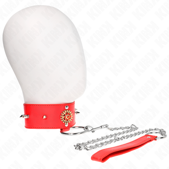 KINK – ROTE DIAMANTENHALSKETTE MIT GÜRTEL 65 CM VERSTELLBAR 35–51 CM X 7 CM