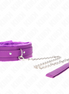 KINK - COLLAR WITH LEASH 65 CM WITH RESTRICTIONS PURPLE 36-42 CM X 5.5 CM