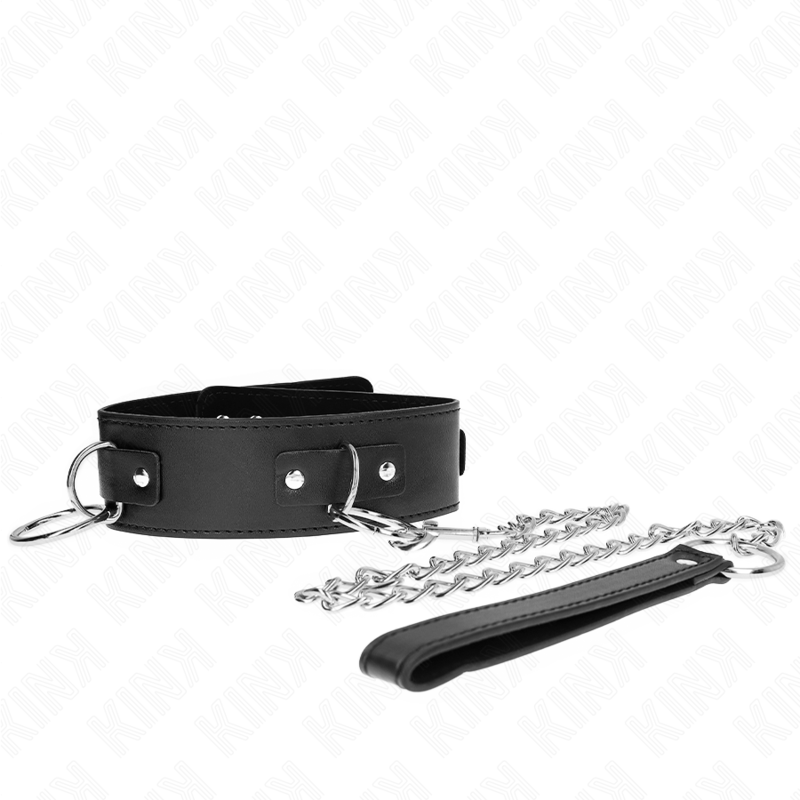 KINK - HALSBAND MIT LEINE 65 CM 3 RING MODELL 2 VERSTELLBAR 36-43 CM X 5 CM