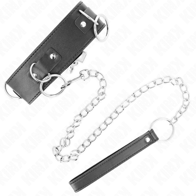 KINK - HALSBAND MIT LEINE 65 CM 3 RING MODELL 2 VERSTELLBAR 36-43 CM X 5 CM