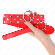 KINK - RING-NIETEN-ARMBANDKETTE MIT GÜRTEL 65 CM ROT VERSTELLBAR 36-50 CM X 3,8 CM