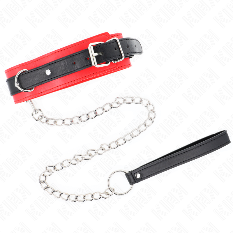KINK - BASIC MODELL HALSBAND MIT LEINE 65 CM MODELL 3 ROT 53 X 5 CM