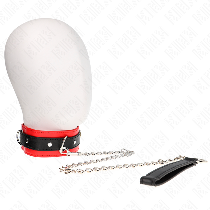 KINK - BASIC MODELL HALSBAND MIT LEINE 65 CM MODELL 3 ROT 53 X 5 CM