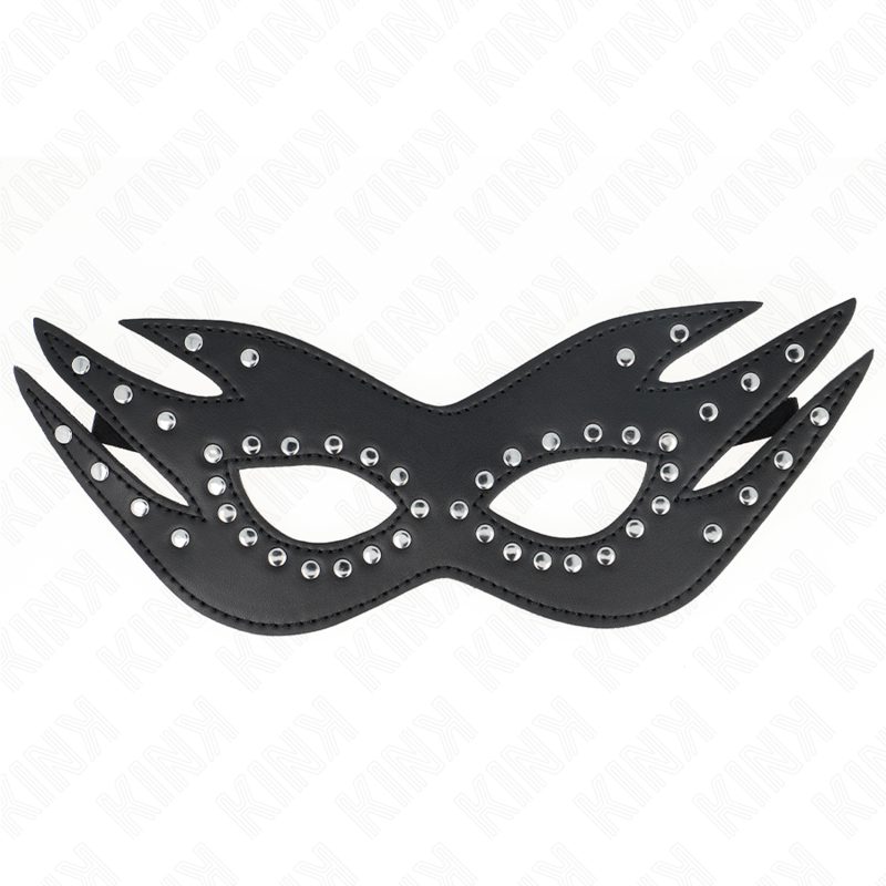 KINK - MASKE AUS KUNSTLEDER MIT NIETEN MODELL 3 26 x 9,5 CM