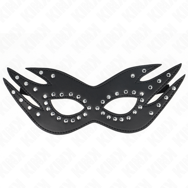 KINK - MASKE AUS KUNSTLEDER MIT NIETEN MODELL 3 26 x 9,5 CM