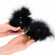 KINK - FEATHER HAND CUFFS WITH GOLD CHAIN MODEL 0