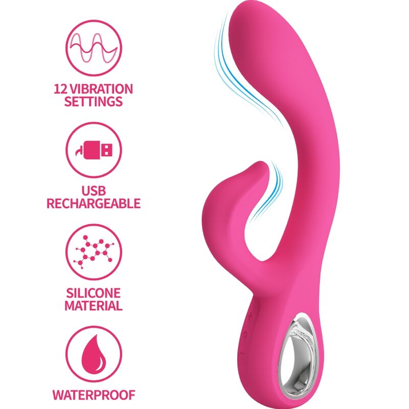 PRETTY LOVE - FRITZ RABBIT Sensory Device 12 VIBRATIONS PINK