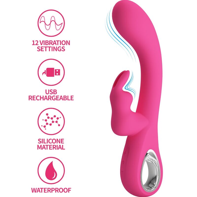 PRETTY LOVE - NOVAK RABBIT Sensorgerät 12 VIBRATIONEN ROSA