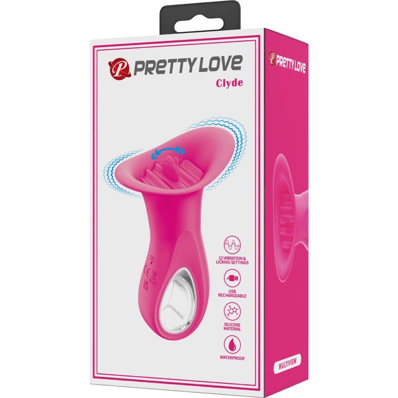 PRETTY LOVE - CLYDE ORAL Sensory Device VIBRIERENDE ZUNGE 12 VIBRATIONEN ROSA