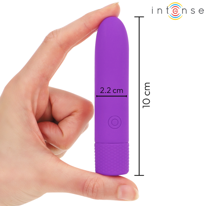 INTENSE - SYMONE USB WIEDERAUFLADBARES VIBRATIONSGESCHOSS 8 VIBRATIONEN LILA 10 X 2,2 CM