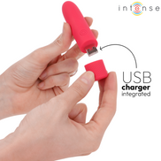 INTENSE - SYMONE USB WIEDERAUFLADBARER VIBRATIONSKUGEL 8 VIBRATIONEN ROT 10 X 2,2 CM