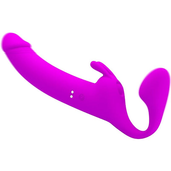 PRETTY LOVE - ZANINI TRÄGERLOSER STRAP-ON 10 VIBRATIONS VIOLETT