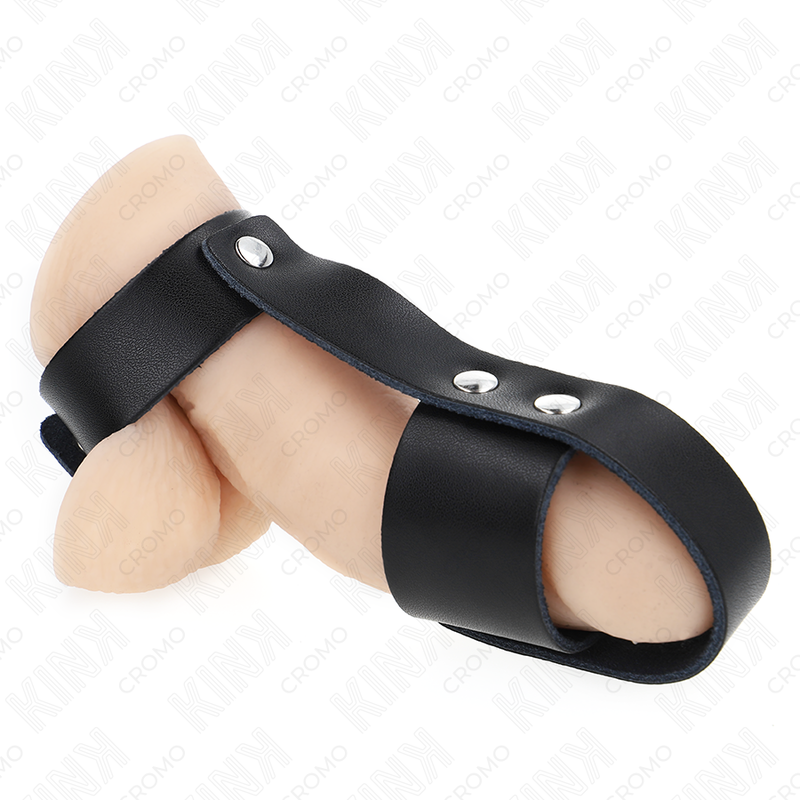 KINK - LEDER-PENISKÄFIGRING MIT VERSTELLBAREM HODENTRENNER