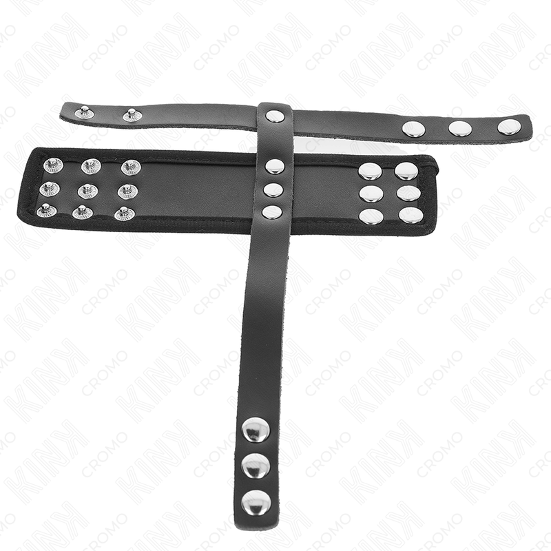 KINK – HODENKÄFIG-RING AUS LEDER MIT VERSTELLBAREM, BESCHICHTETEM BÄLLE-TEILER-RIEMEN