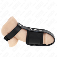 KINK – HODENKÄFIG-RING AUS LEDER MIT VERSTELLBAREM, BESCHICHTETEM BÄLLE-TEILER-RIEMEN