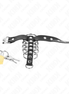 KINK – PENISRING AUS LEDER MIT VERSCHLUSSRIEMEN 21 X 2 CM UND 5 METALLRINGEN VON 3 CM BIS 4 CM