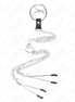 KINK - TRIPLE CHROME METAL PENIS RING 3.8 CM TO 5 CM WITH 26 CM METAL CHAIN AND NIPPLE CLAMPS MODEL 2