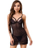 LIVCO CORSETTI FASHION - TIANA LC 20208 CHEMISE + THONG BLACK L/XL