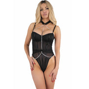 LIVCO CORSETTI FASHION - RUBIKA LC XG079 BODY MIT CHOKER SCHWARZ S