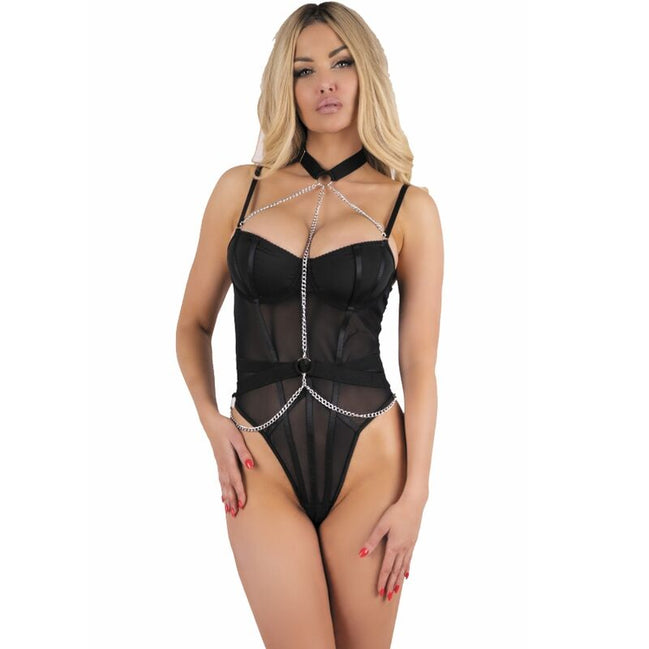 LIVCO CORSETTI FASHION - RUBIKA LC XG079 BODY MIT CHOKER SCHWARZ S
