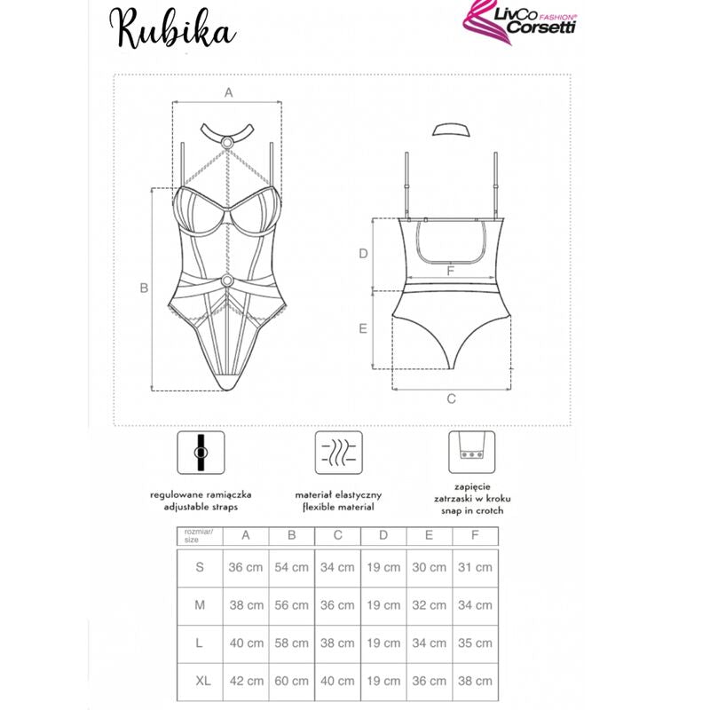 LIVCO CORSETTI FASHION - RUBIKA LC XG079 BODY MIT CHOKER SCHWARZ S