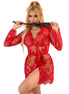 SUBBLIME - 953775 LACE NIGHTGOWN + THONG RED S/M