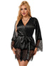 SUBBLIME - 953799 ELEGANT LACE PAJAMAS + THONG BLACK S/M