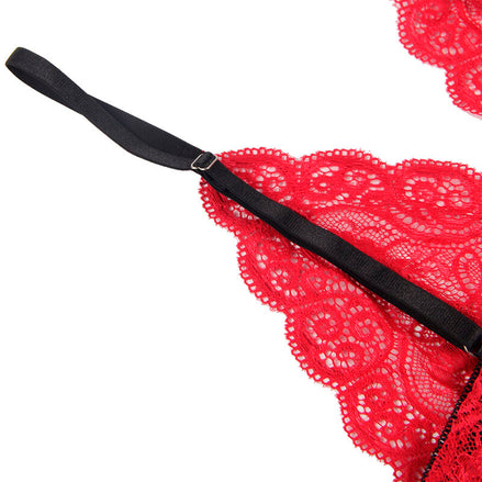 SUBBLIME - SILK AND LACE NIGHTGOWN + PANTIES RED