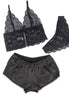 SUBBLIME - 953911 SILK AND LACE NIGHTGOWN + PANTIES BLACK S/M