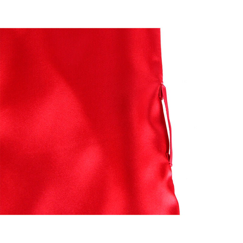 SUBBLIME - 954017 SPITZEN-CAMISOLE MIT TRANSPARENTEM RÜCKEN + STRAPSE ROT/SCHWARZ S/M