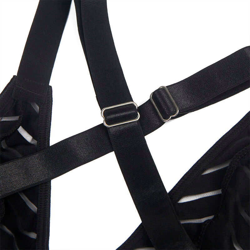 SUBBLIME - 954147 BODY MIT STRUMPFHALTER SCHWARZ S/M