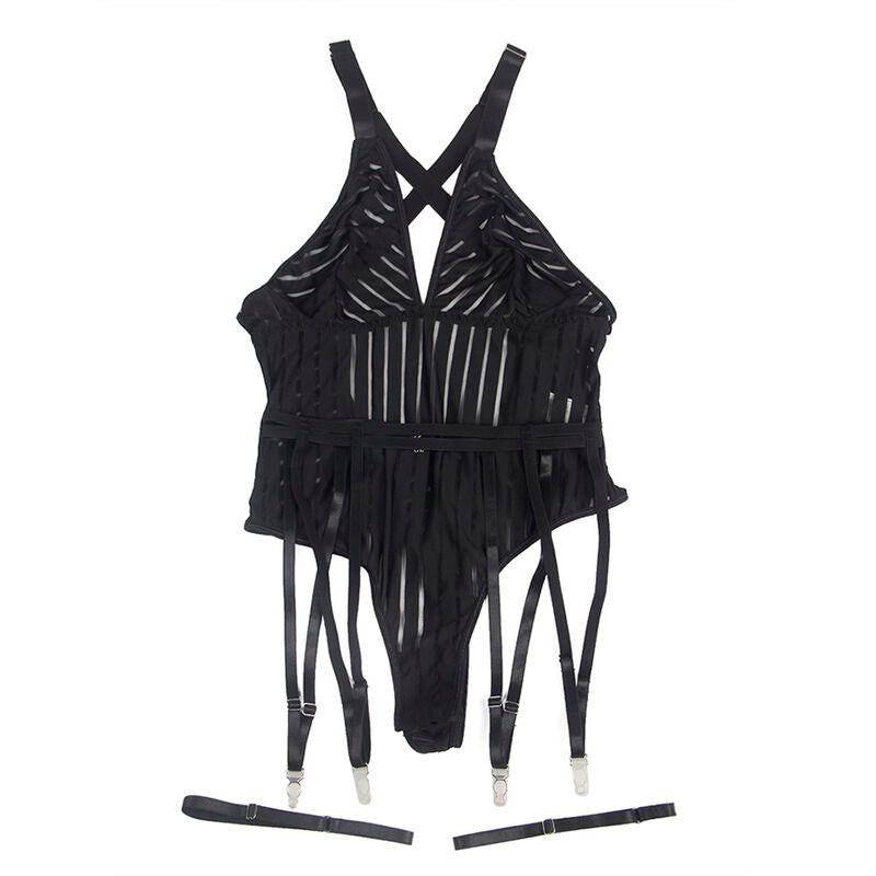 SUBBLIME - 954154 BODY MIT STRUMPFHALTER SCHWARZ L/XL