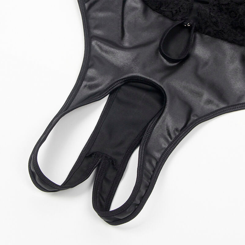 SUBBLIME - 954383 SEXY BODY MIT STRUMPFHALTER SCHWARZ S/M