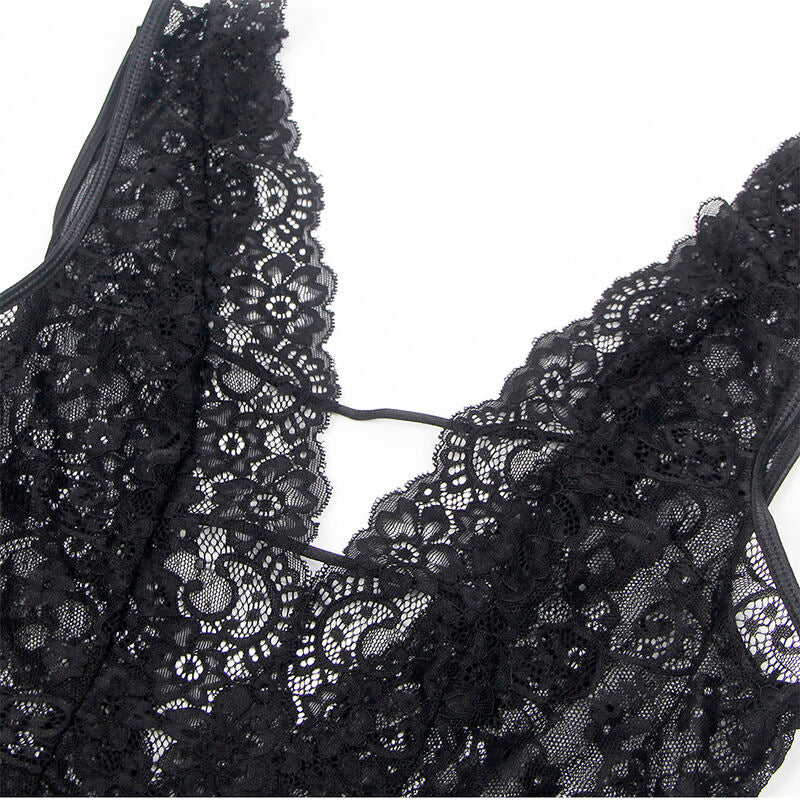 SUBBLIME - 954383 SEXY BODY MIT STRUMPFHALTER SCHWARZ S/M