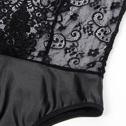 SUBBLIME - 954383 SEXY BODY MIT STRUMPFHALTER SCHWARZ S/M