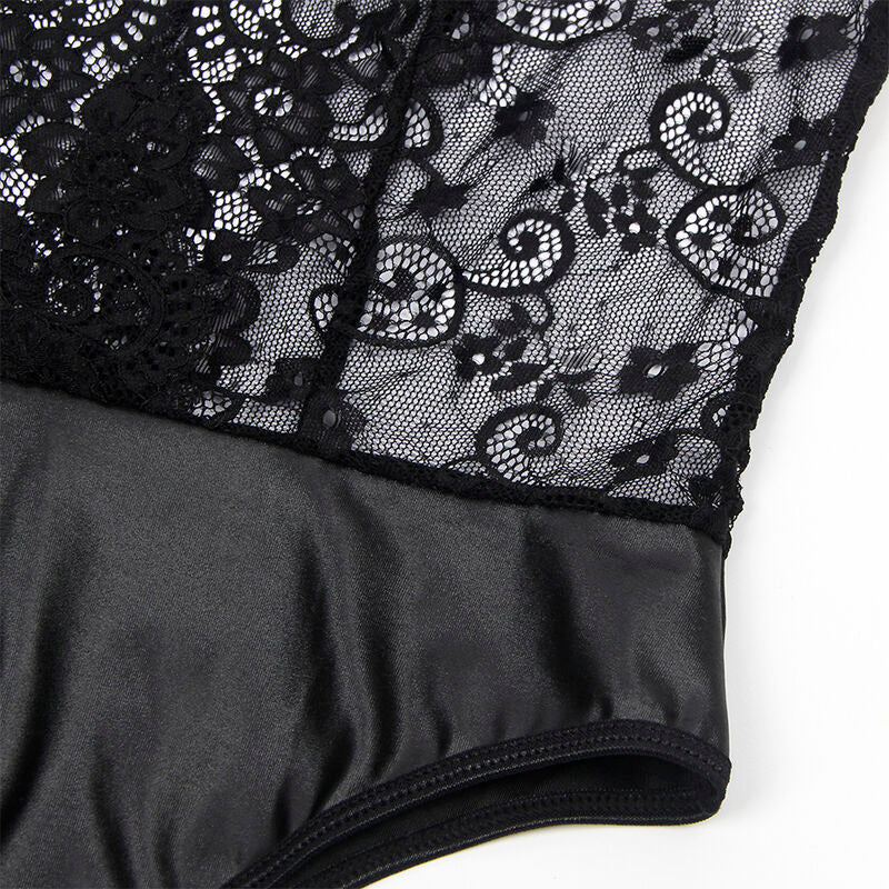 SUBBLIME - 954383 SEXY BODY MIT STRUMPFHALTER SCHWARZ S/M