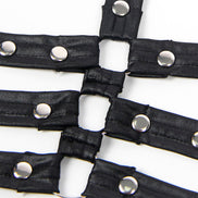SUBBLIME - 954406 LEDER BONDAGE KLEID SCHWARZ S/M