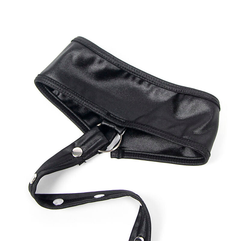 SUBBLIME - 954406 LEDER BONDAGE KLEID SCHWARZ S/M