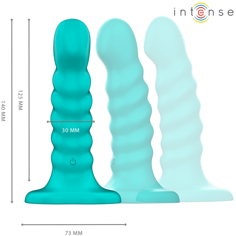INTENSE - BUFFY Sensory Device SIZE S SPIRAL DESIGN 10 VIBRATIONS BLUE REMOTE CONTROL