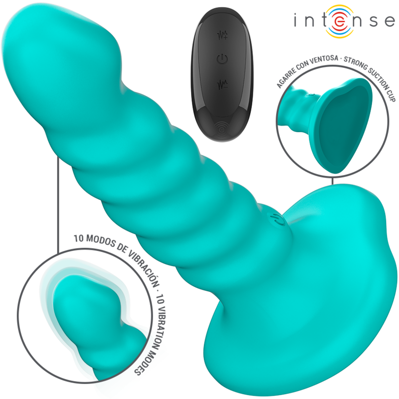 INTENSE - BUFFY Sensory Device SIZE S SPIRAL DESIGN 10 VIBRATIONS BLUE REMOTE CONTROL