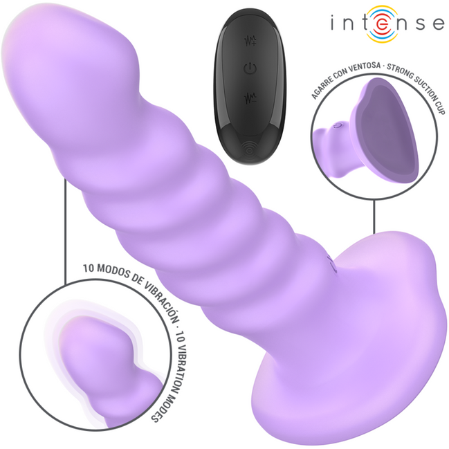 INTENSE - BRENDA Sensorisches Gerät GRÖSSE M SPIRALDESIGN 10 VIBRATIONEN LILA FERNBEDIENUNG