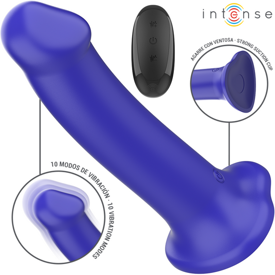 INTENSE - VICTORIA Sensory Device WITH SUCTION CUP 10 VIBRATIONS DARK BLUE REMOTE CONTROL
