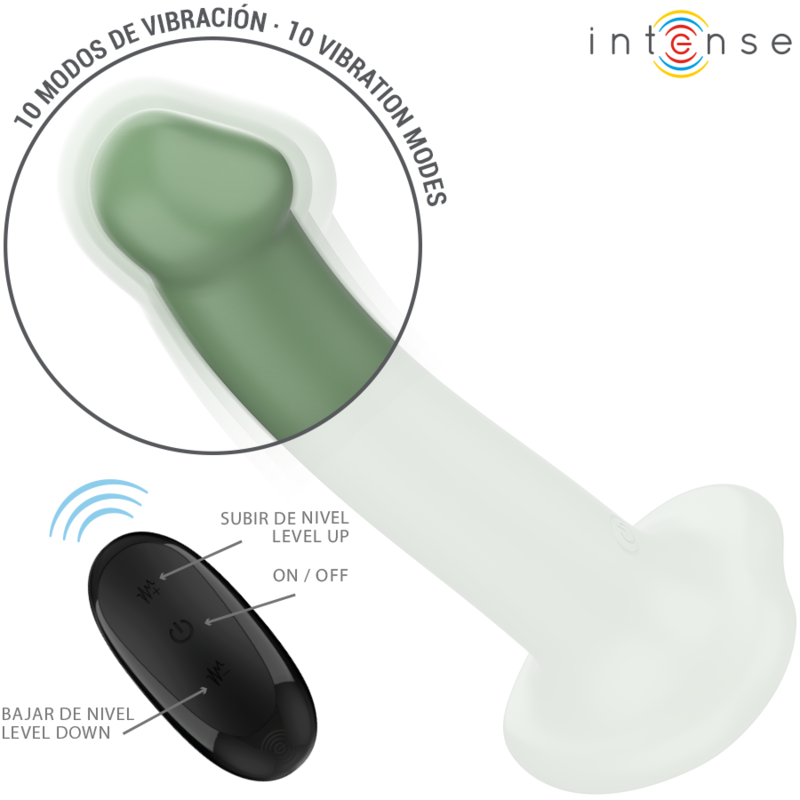 INTENSE - BECCA Sensory Device WITH SUCTION CUP 10 VIBRATIONS GREEN REMOTE CONTROL